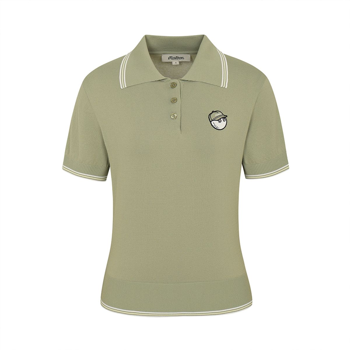 말본 골프(MALBON GOLF) 여성 여름 반팔 카라 스웨터 LIGHT KHAKI (WOMAN)