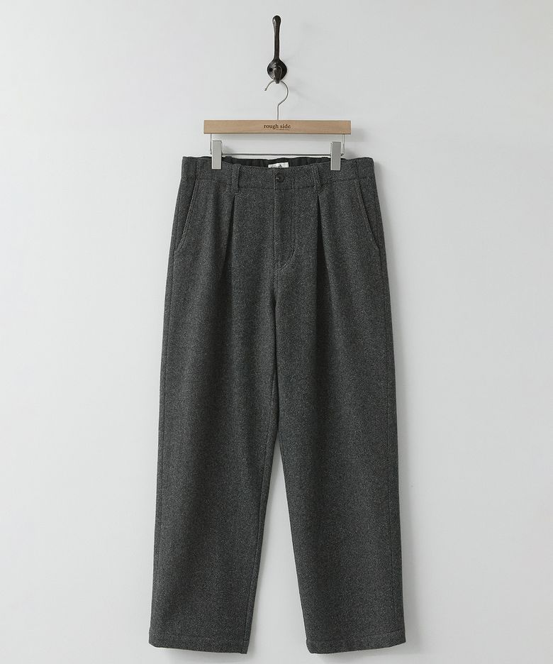 Wool Box Pleat Pants Ash Black
