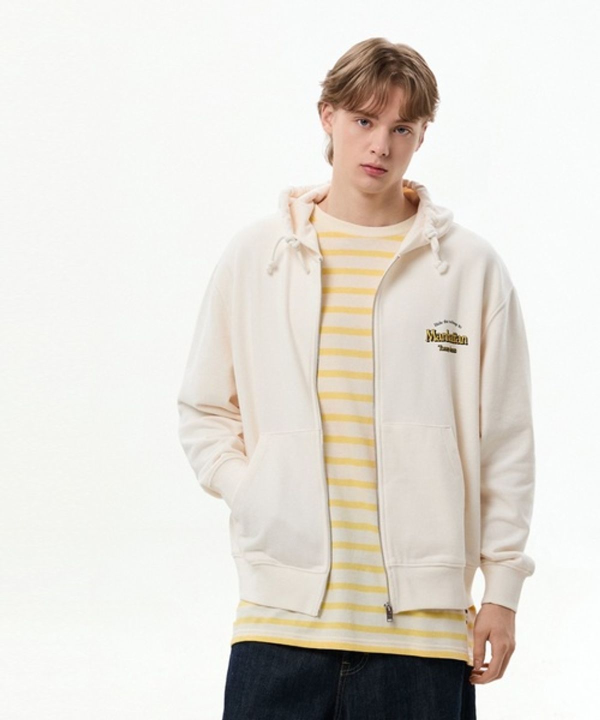 타미진스(TOMMY JEANS) 릴렉스 핏 노벨티 후드 집업