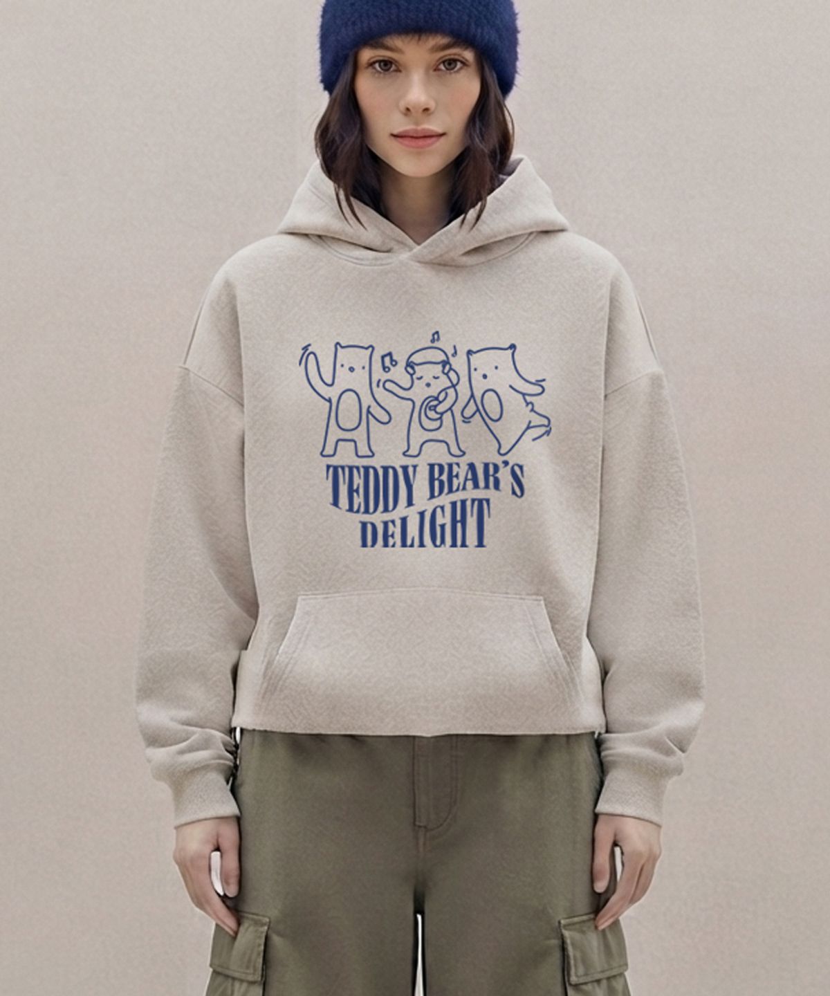 엠블룩(AMBLELOOK) 후디드 스웨트셔츠 테디베어 (3color)