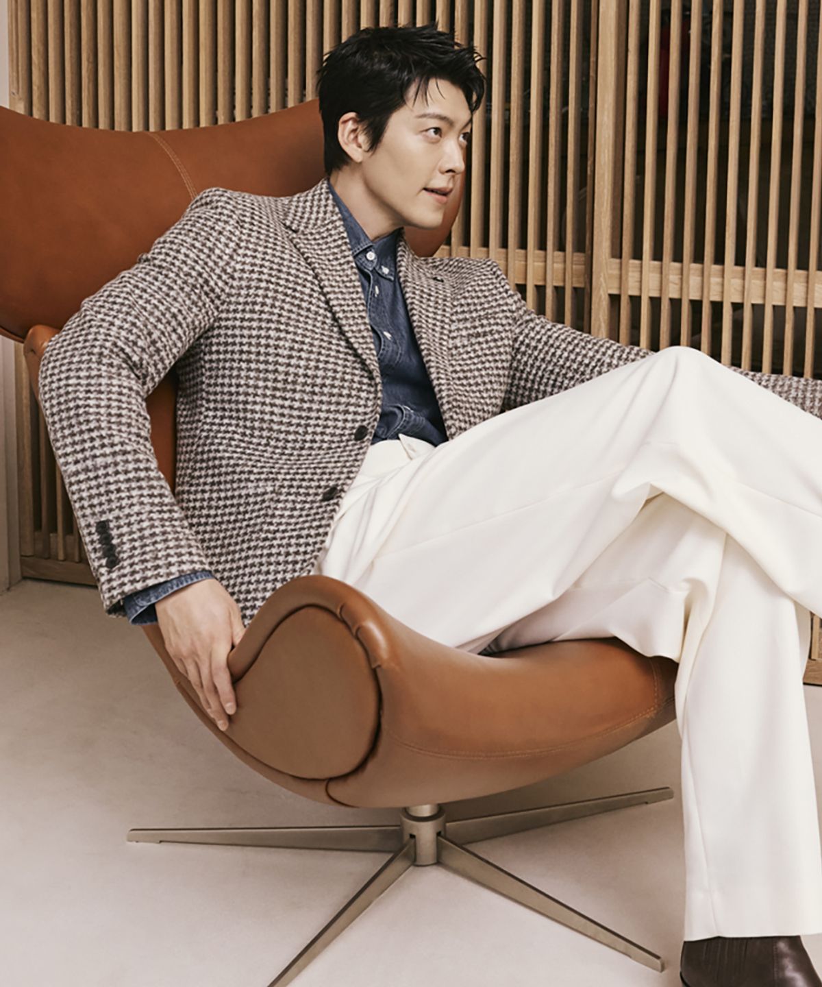 파렌하이트(FAHRENHEIT) ROMA 지도리 아이보리 체크 퀼팅 자켓 (FPEAH4104)
