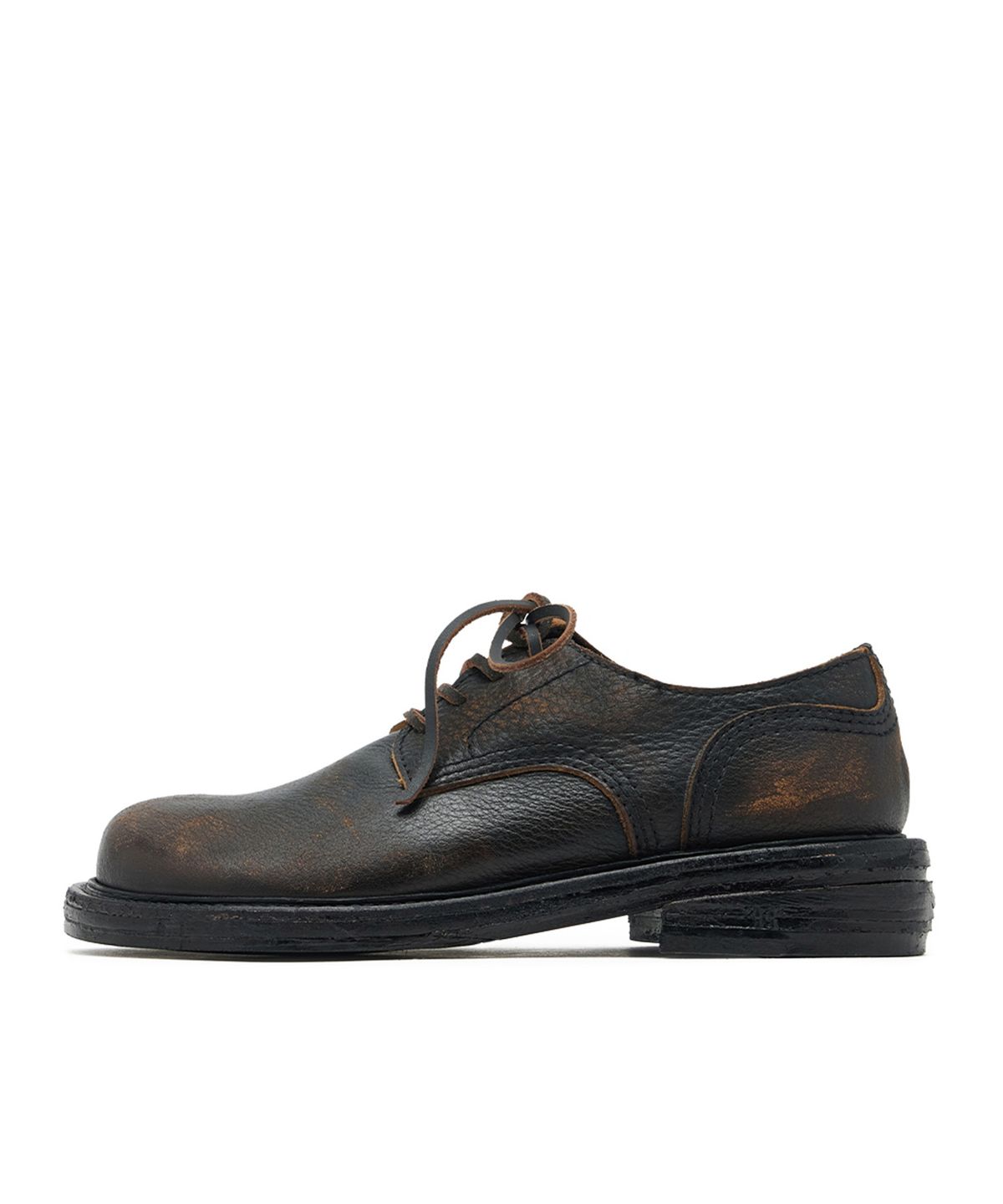 네거티브쓰리(NEGATIVETHREE) Moto Derby Shoe_Rub Off Brown