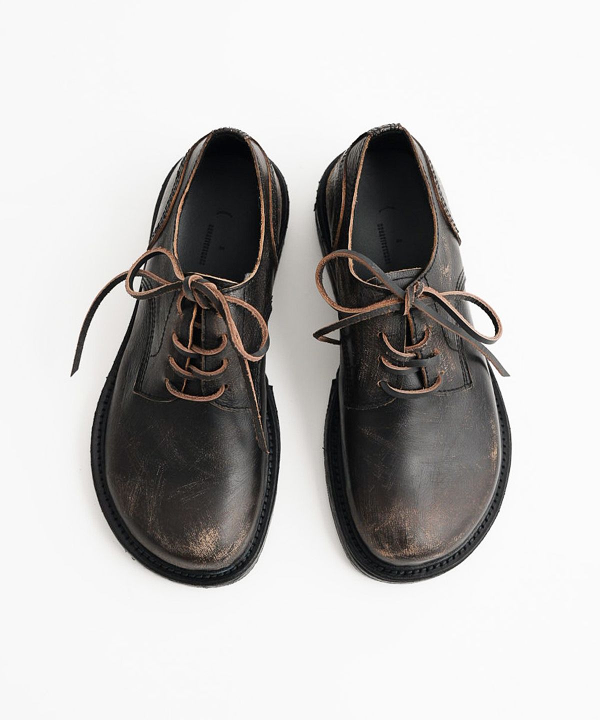 네거티브쓰리(NEGATIVETHREE) Moto Derby Shoe_Rub Off Brown