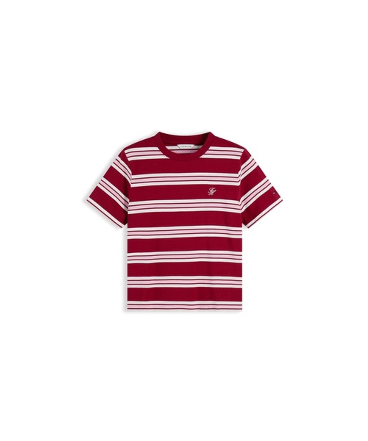 타미힐피거(TOMMY HILFIGER) 럭비 스트라이프 크루넥 반팔 티셔츠 (T22G7TTO051WT10EX)