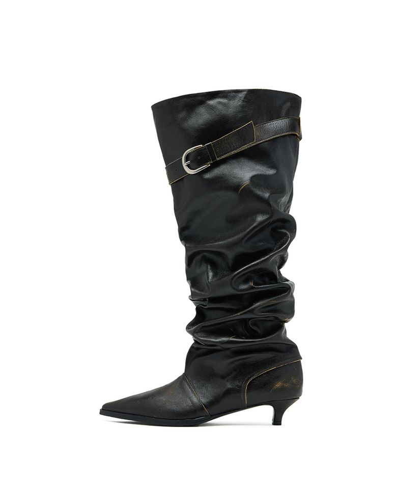 H-Kimera Knee-High Slouchy Long Boots_Olive Khaki