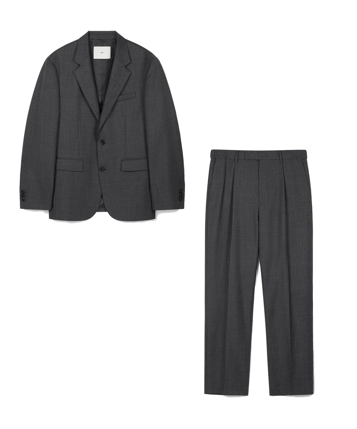 티엔지티(TNGT) [SET] Wool-Blend Comfort Set-Up Jacket&Tapered-Fit Pants(Charcoal) 0TJA6F100G2