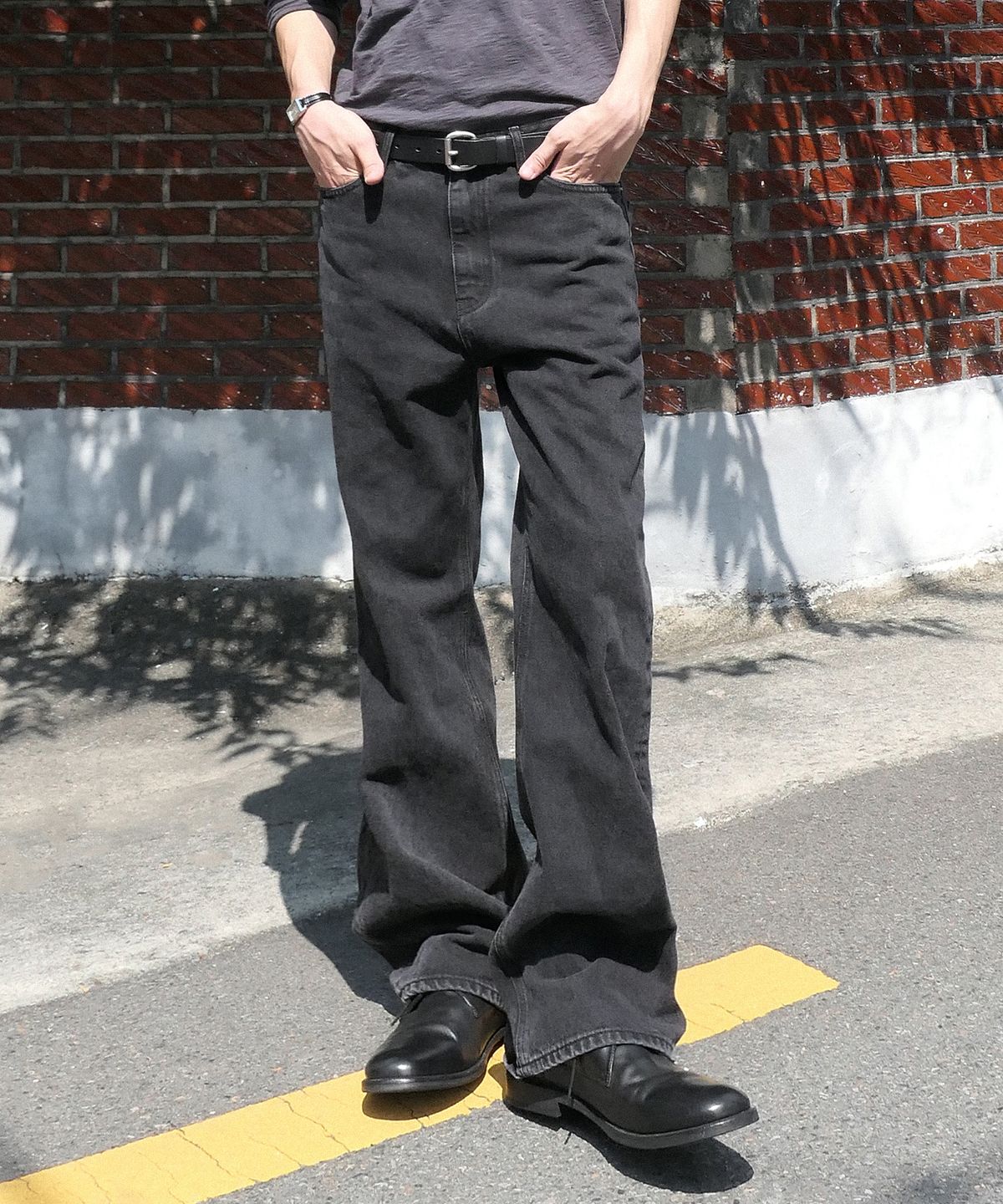 브랜디드(BRANDED) 1720 OLD BLACK JEANS [SEMI FLARE]