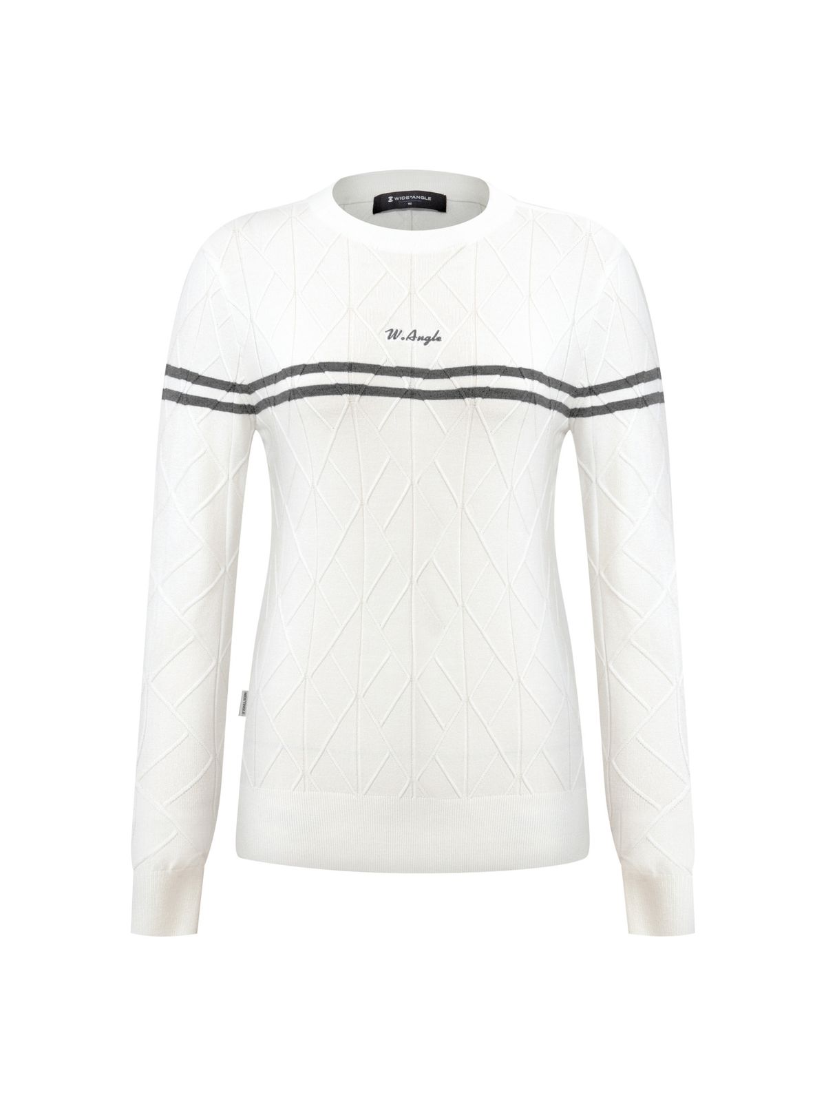 와이드앵글(WIDEANGLE) TO 변형 아가일 조직 라운드넥 L_Off White