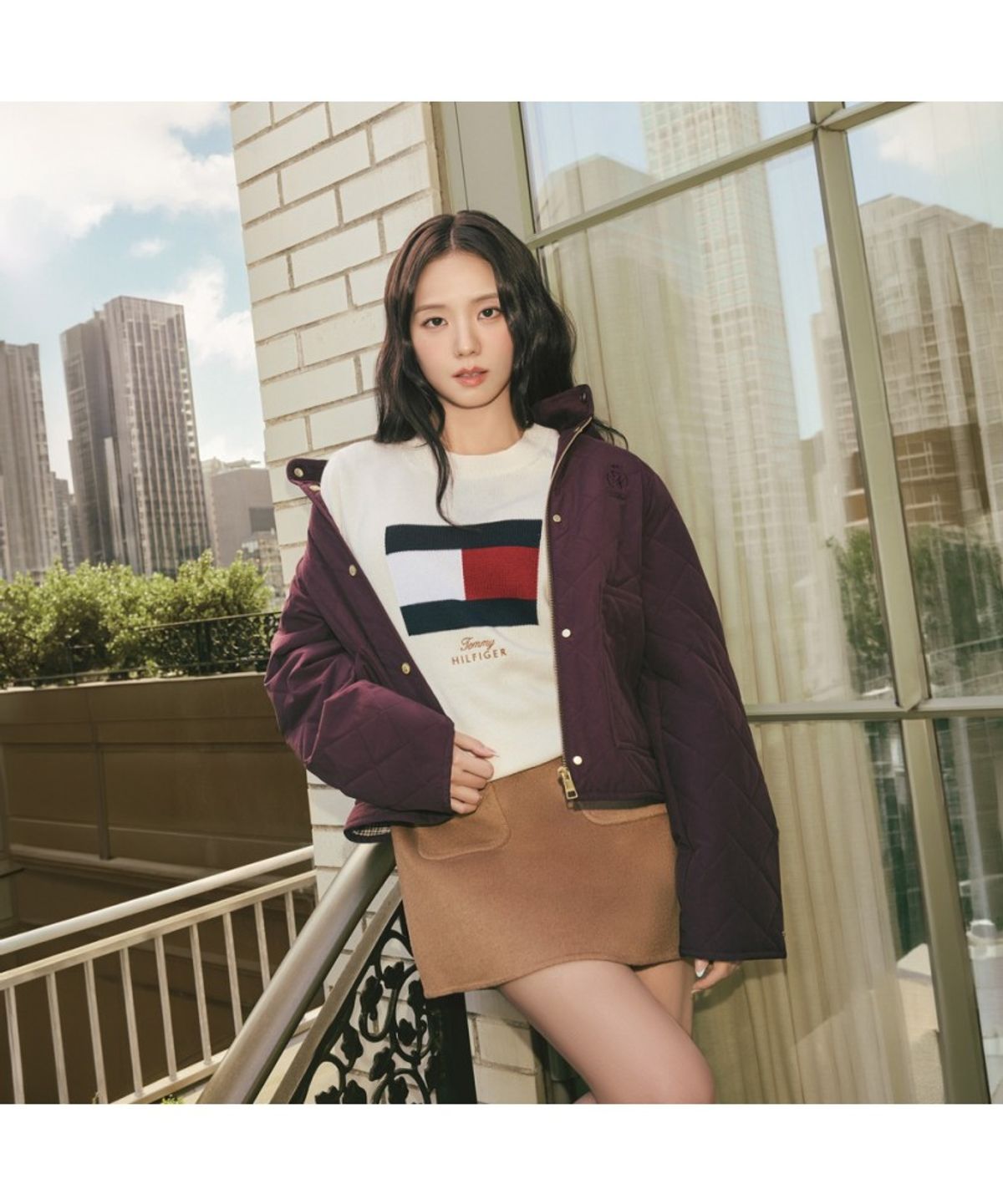 타미힐피거(TOMMY HILFIGER) 울 블렌드 클래식 A라인 스커트 (T22G7WSC052WT1GWA)