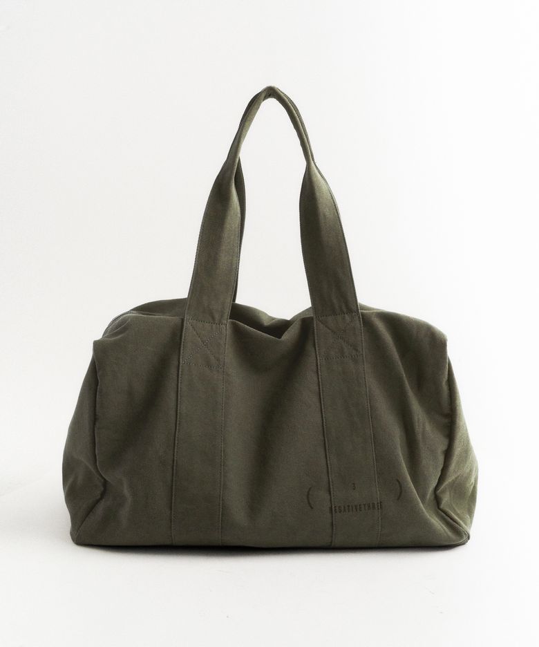 Folded Boston Bag_Washed khaki