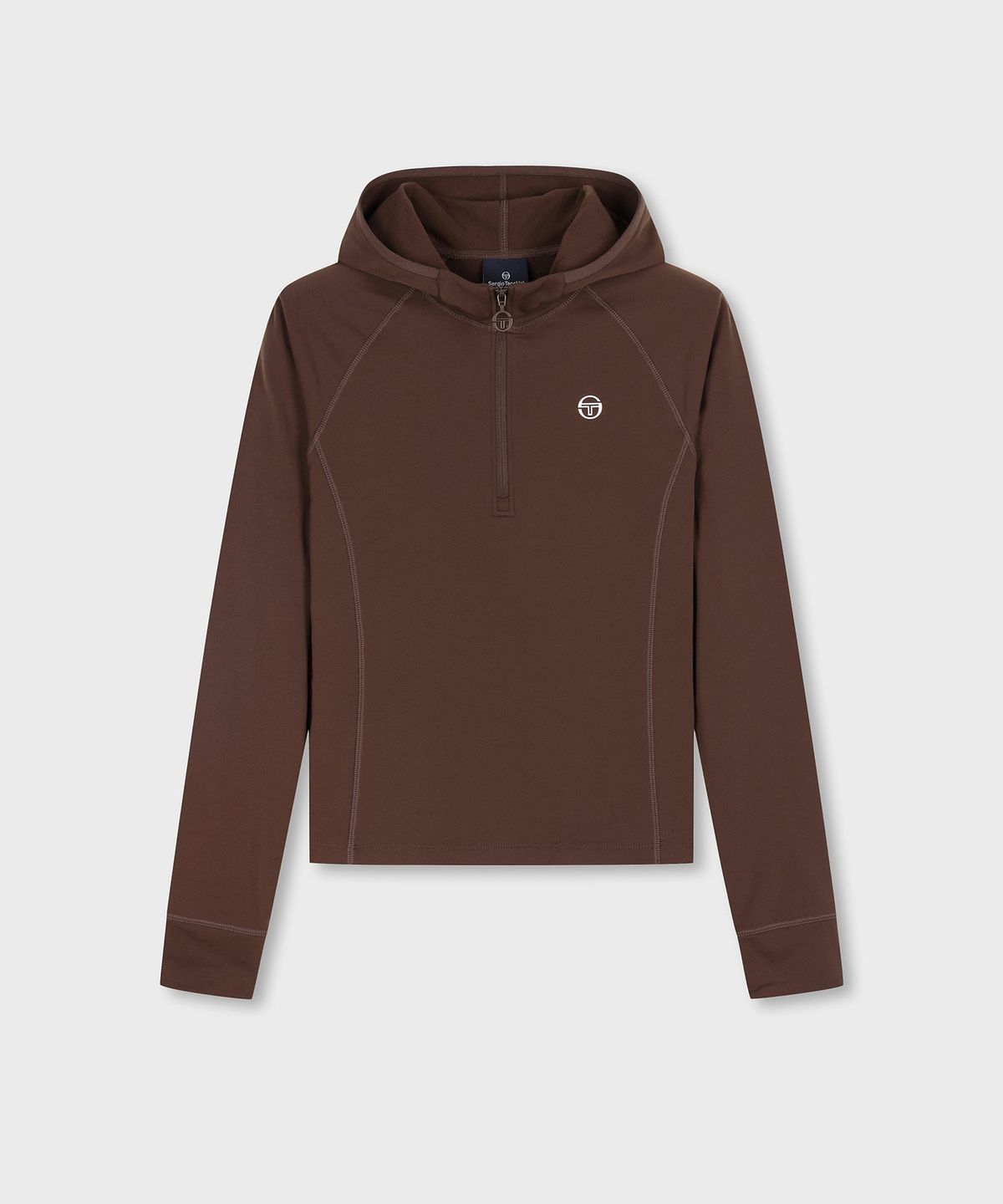 세르지오 타키니(SERGIO TACCHINI) W 마시멜로우 기모 슬림 후디 하프집 (D.Brown)