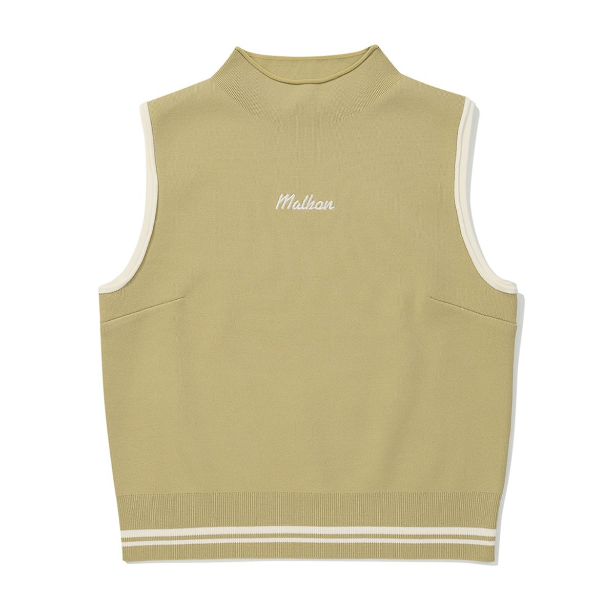 말본 골프(MALBON GOLF) 카라 모크넥 니트베스트 LIGHT KHAKI (WOMAN)