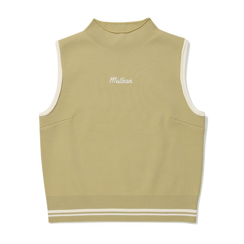 카라 모크넥 니트베스트 LIGHT KHAKI (WOMAN)