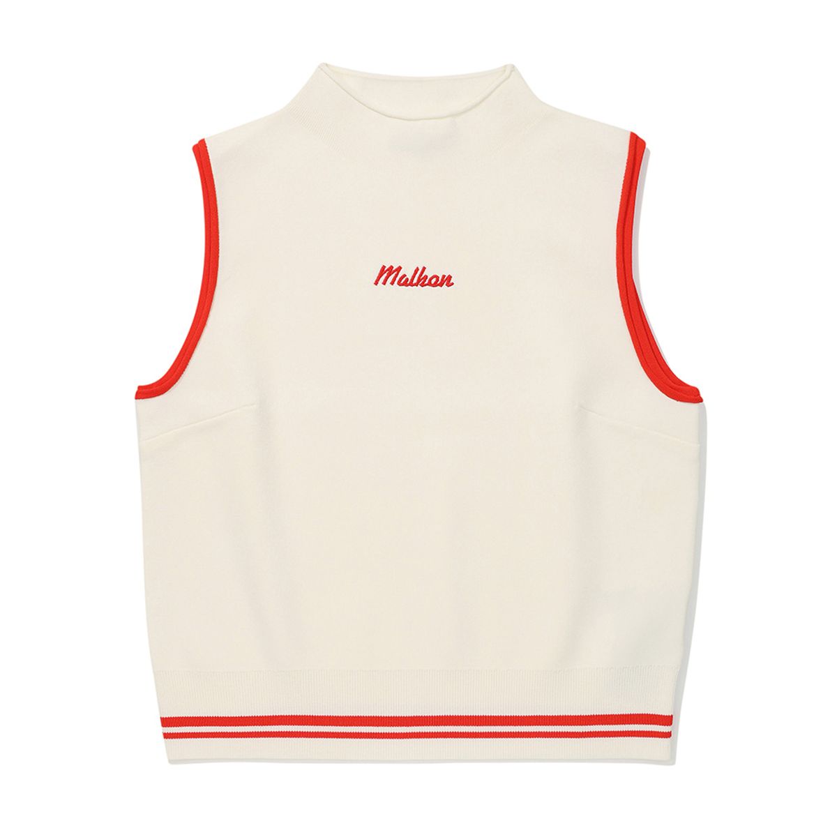 말본 골프(MALBON GOLF) 카라 모크넥 니트베스트 OFF WHITE (WOMAN)
