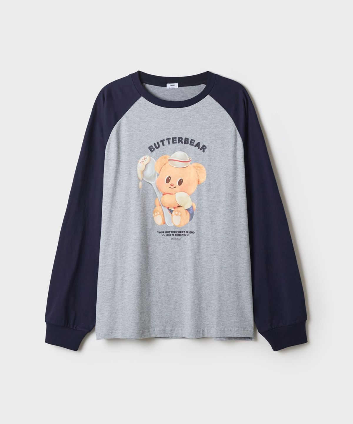 스파오(SPAO) [버터베어] 래글런 긴팔티(Navy)_SPLAG49U07