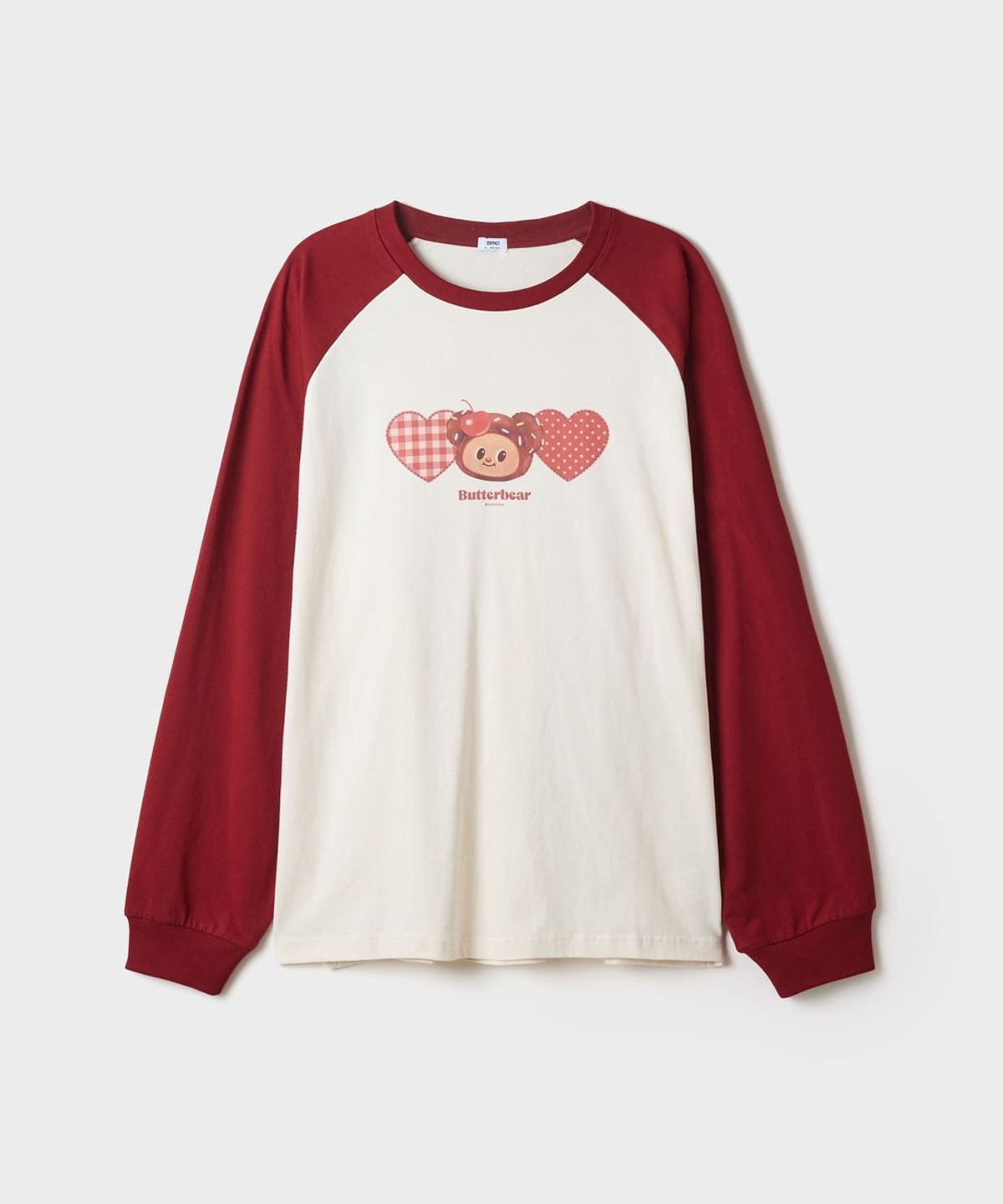 스파오(SPAO) [버터베어] 래글런 긴팔티(Burgundy)_SPLAG49U07