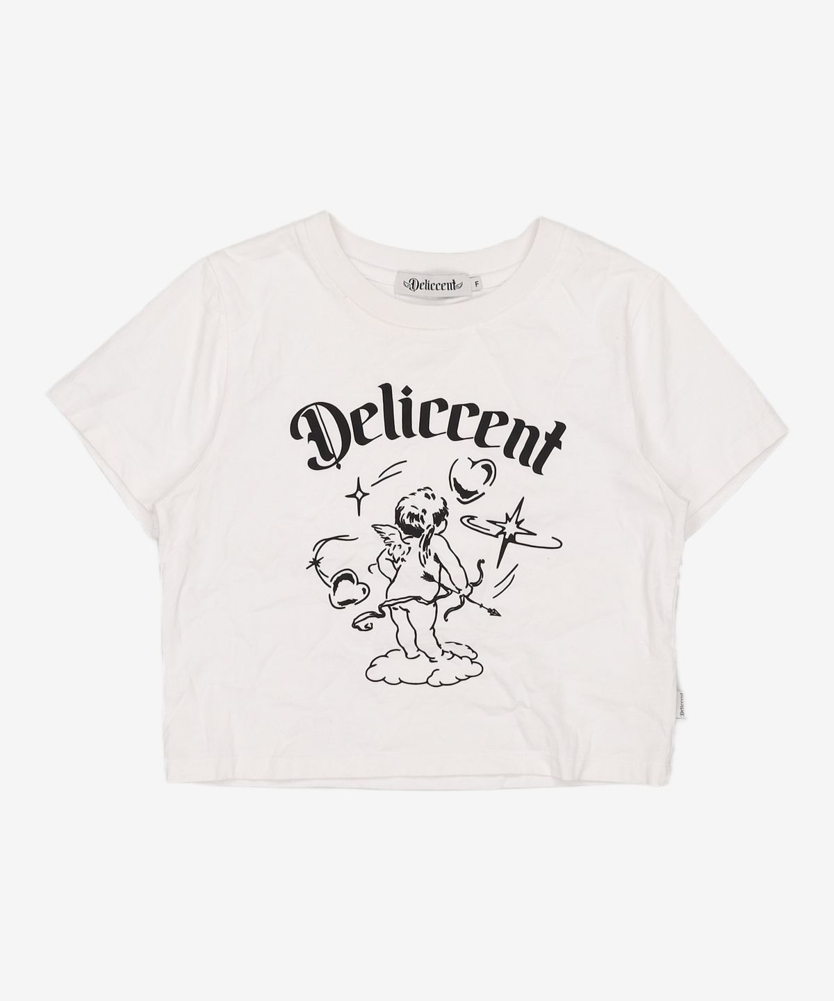 델리센트(DELICCENT) 시그니처 크롭 티셔츠 [WHITE] FREE