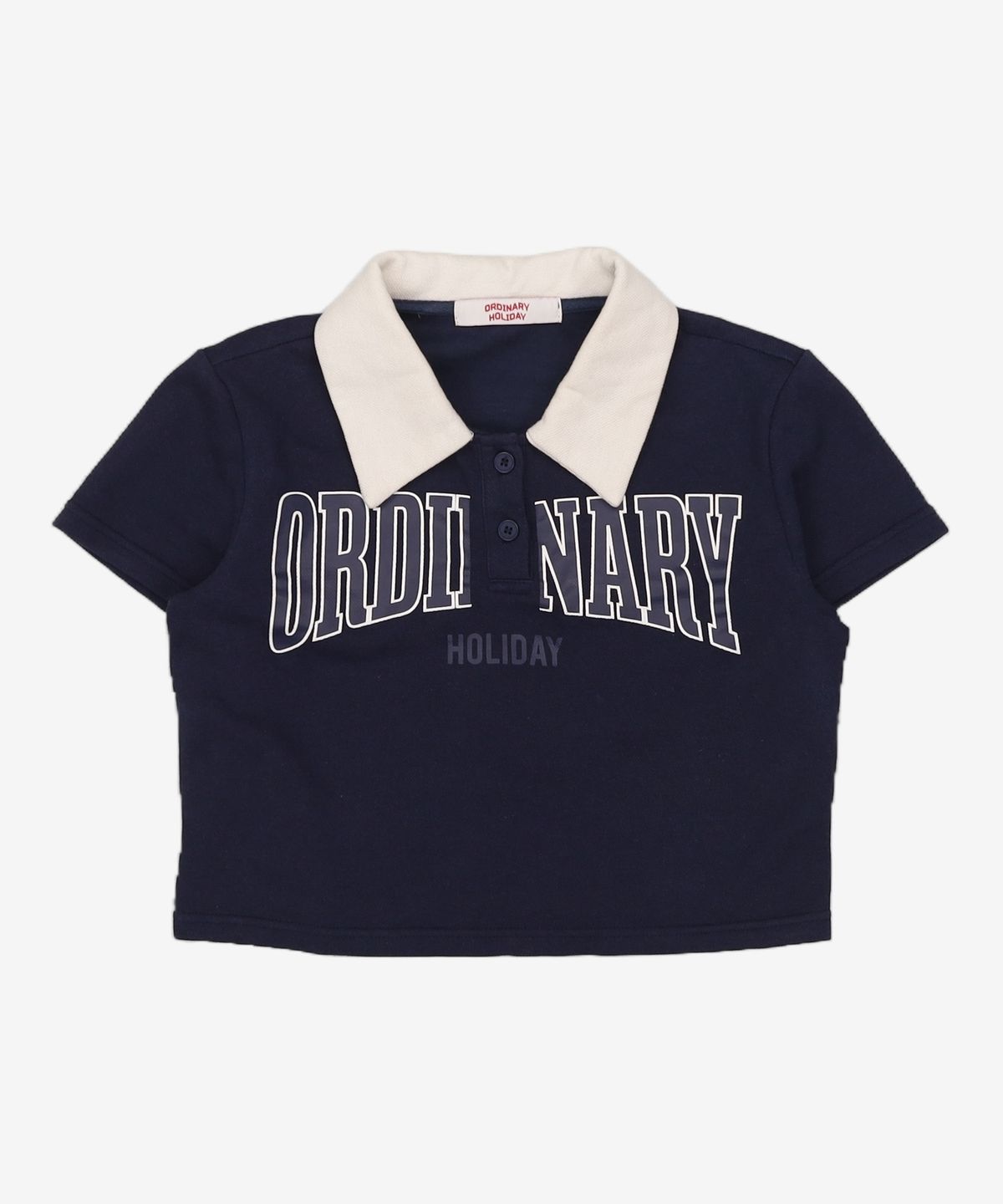 오디너리 홀리데이(ORDINARY HOLIDAY) 카라 배색 피케 티셔츠 [NAVY] FREE