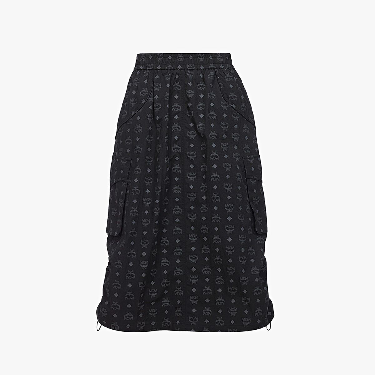 엠씨엠(MCM) 모노그램 미디 스커트 ECONYL MFKFAMM01BK