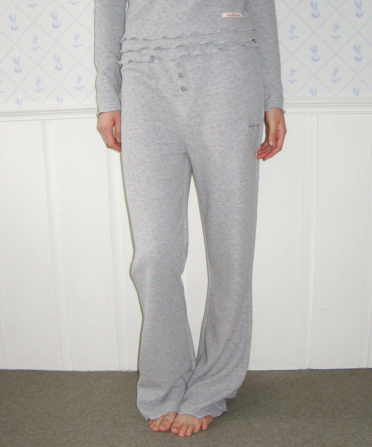 아메스 월드와이드(AMES-WORLDWIDE) CLASSIC FLOWER BOOT CUT PANTS GREY