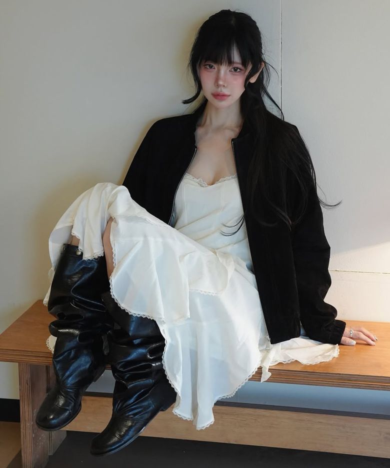 리얼 스웨이드 봄버 자켓 [블랙]