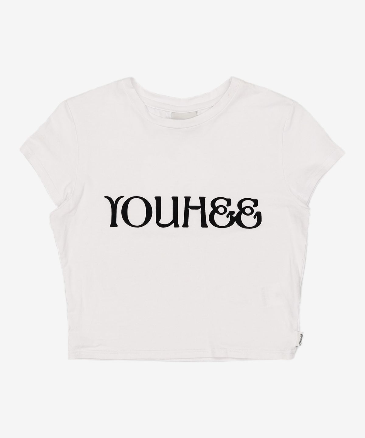 유희(YOUHEE) YOUHEE BIG LOGO CROP T-SHIRTS WHITE FREE