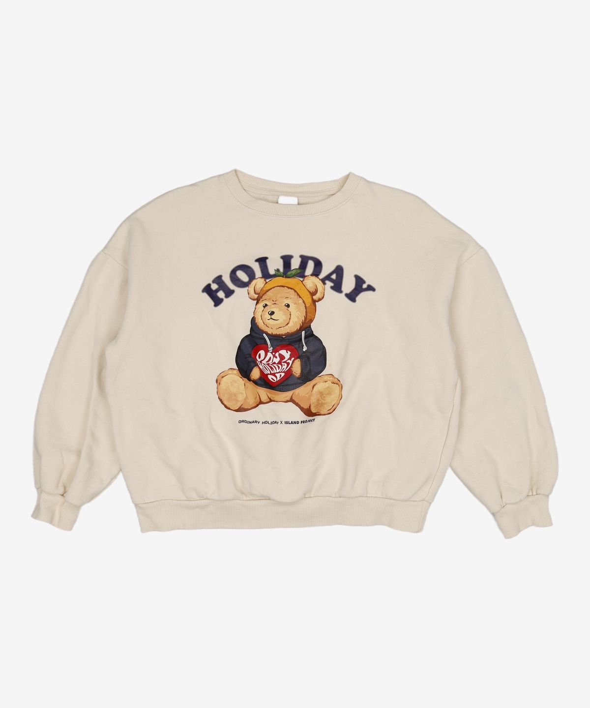 오디너리 홀리데이(ORDINARY HOLIDAY) 아일랜드하트베어맨투맨 ISLAND LOVE BEAR MTM FREE
