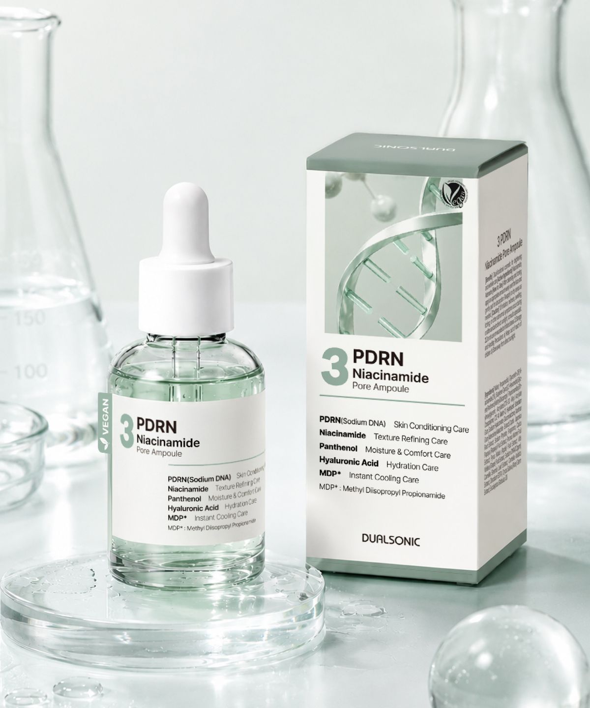 듀얼소닉(DUALSONIC) No.3 PDRN 나이아신아마이드 포어 앰플 50ml 모공 리셋