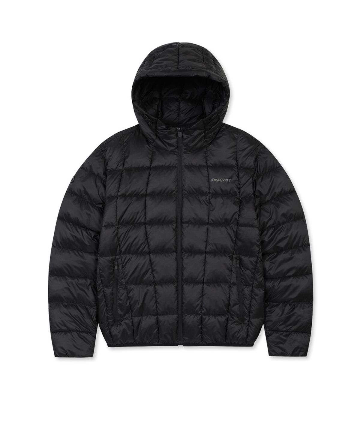 디스커버리 익스페디션(DISCOVERY EXPEDITION) 남성 올버트 후드 경량 패딩자켓 (BLACK)