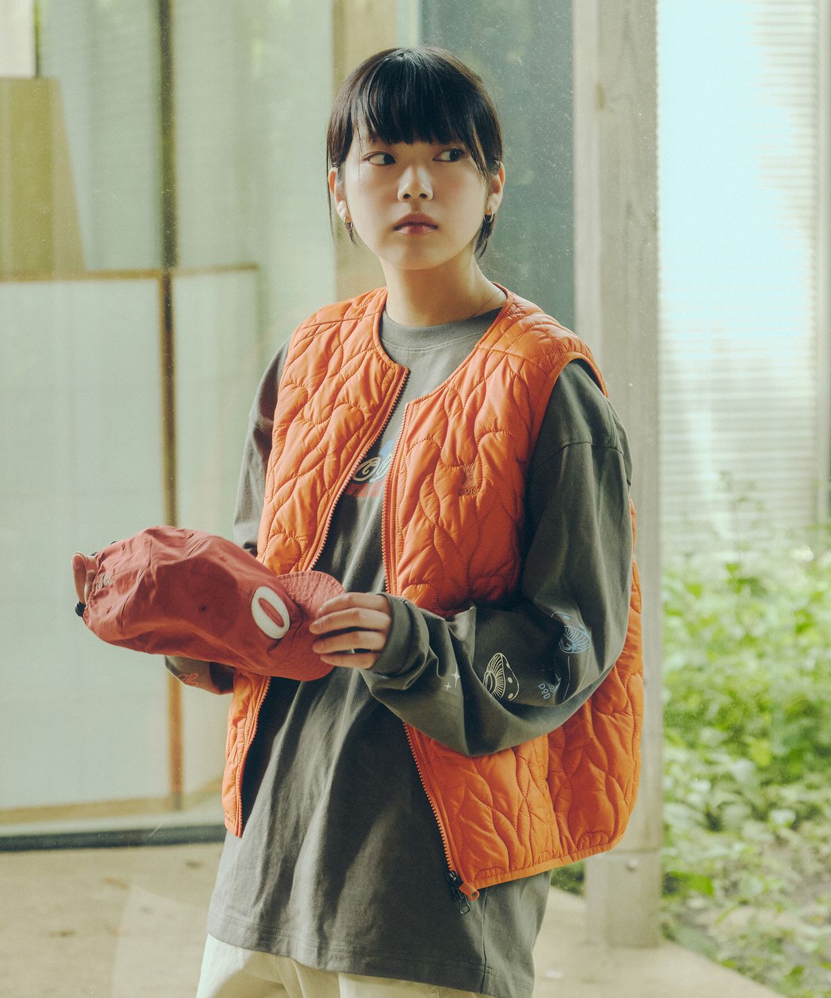 디오디(DOD) 여성) 우사기 패딩 베스트(ORANGE)