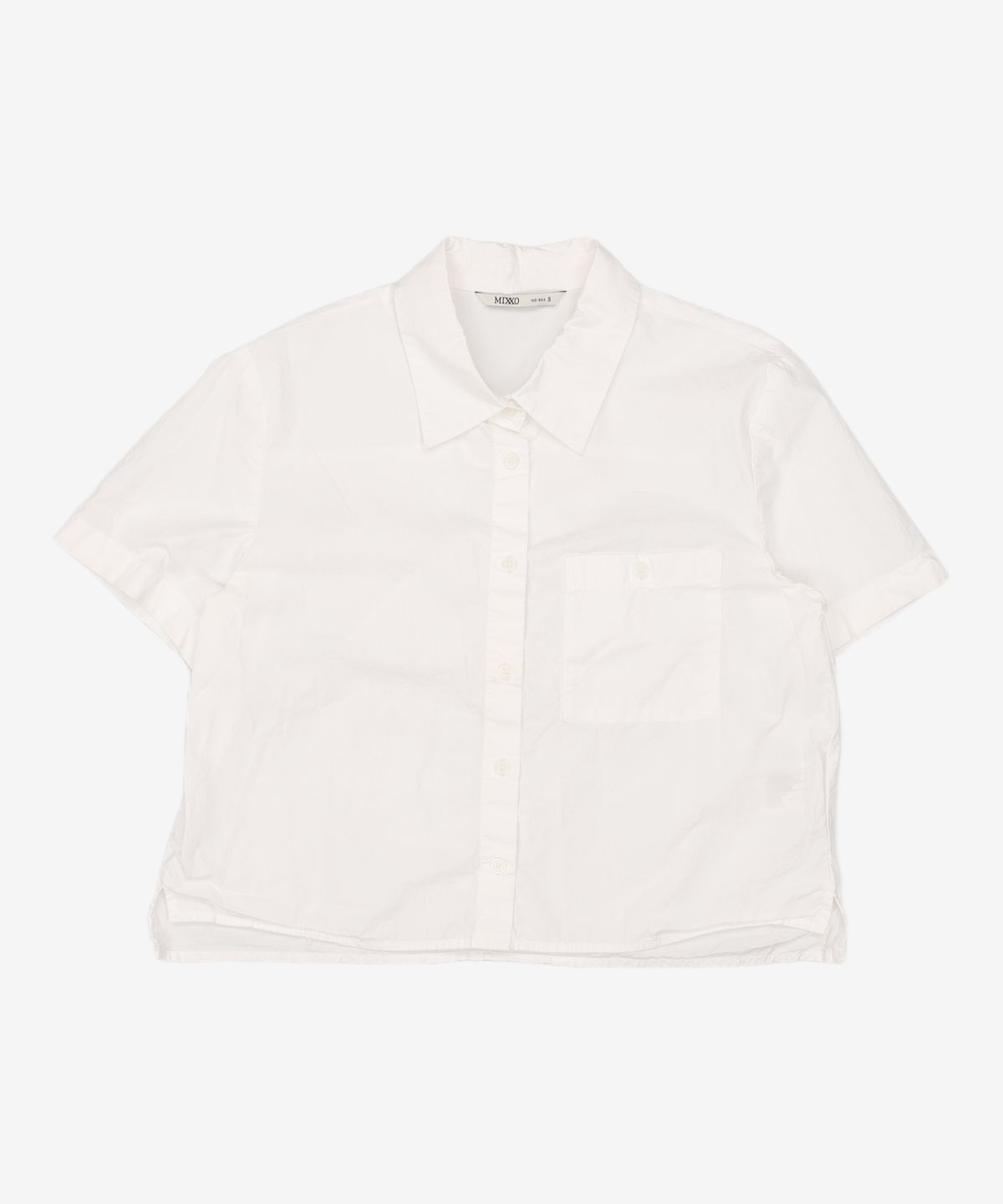 미쏘(MIXXO) 셔츠카라 크롭 반팔 셔츠_MIWYAD710A S