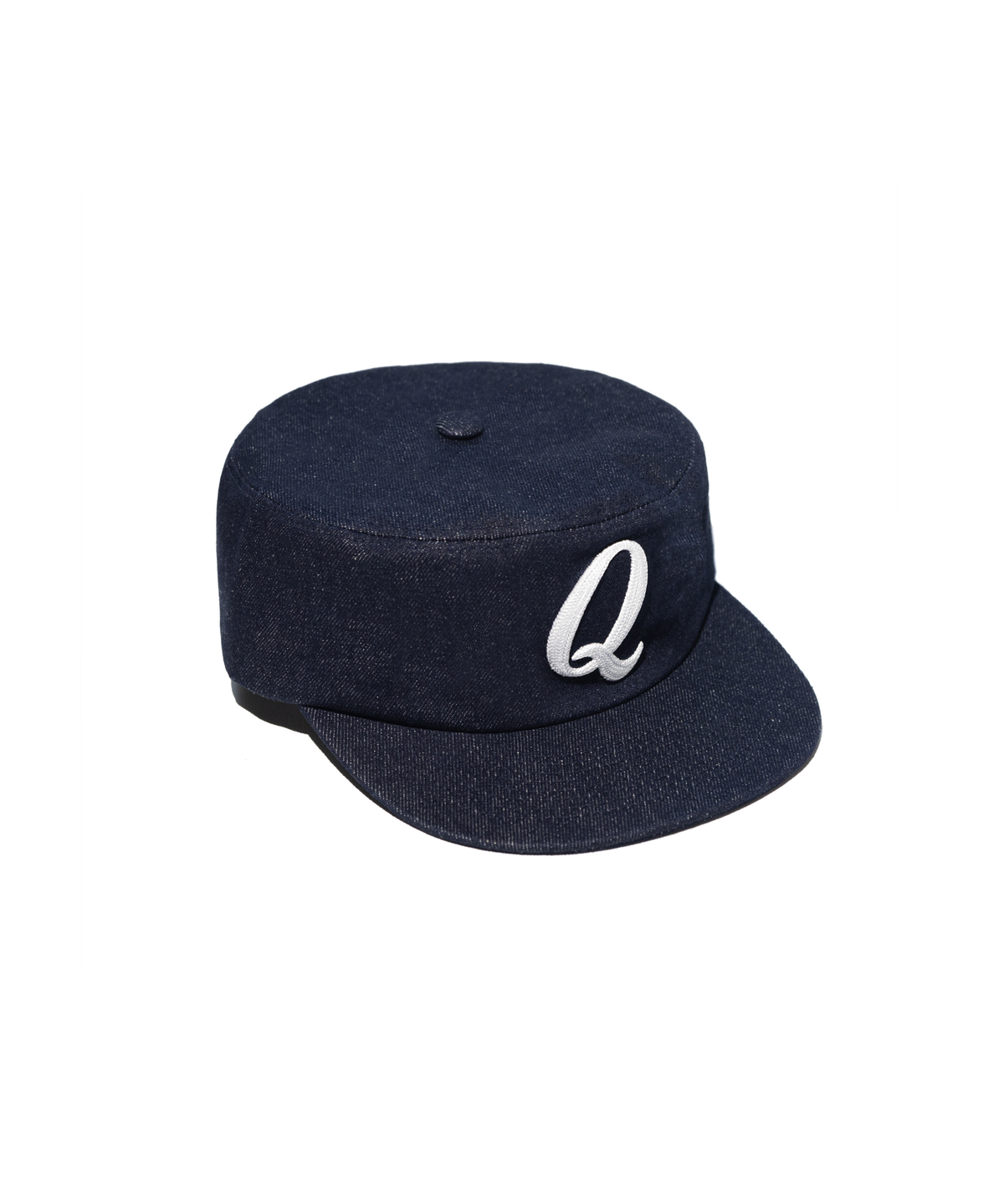 올디컬뉴(OLDEQUANEW) 큐 로고 데님 필박스 인디고블루