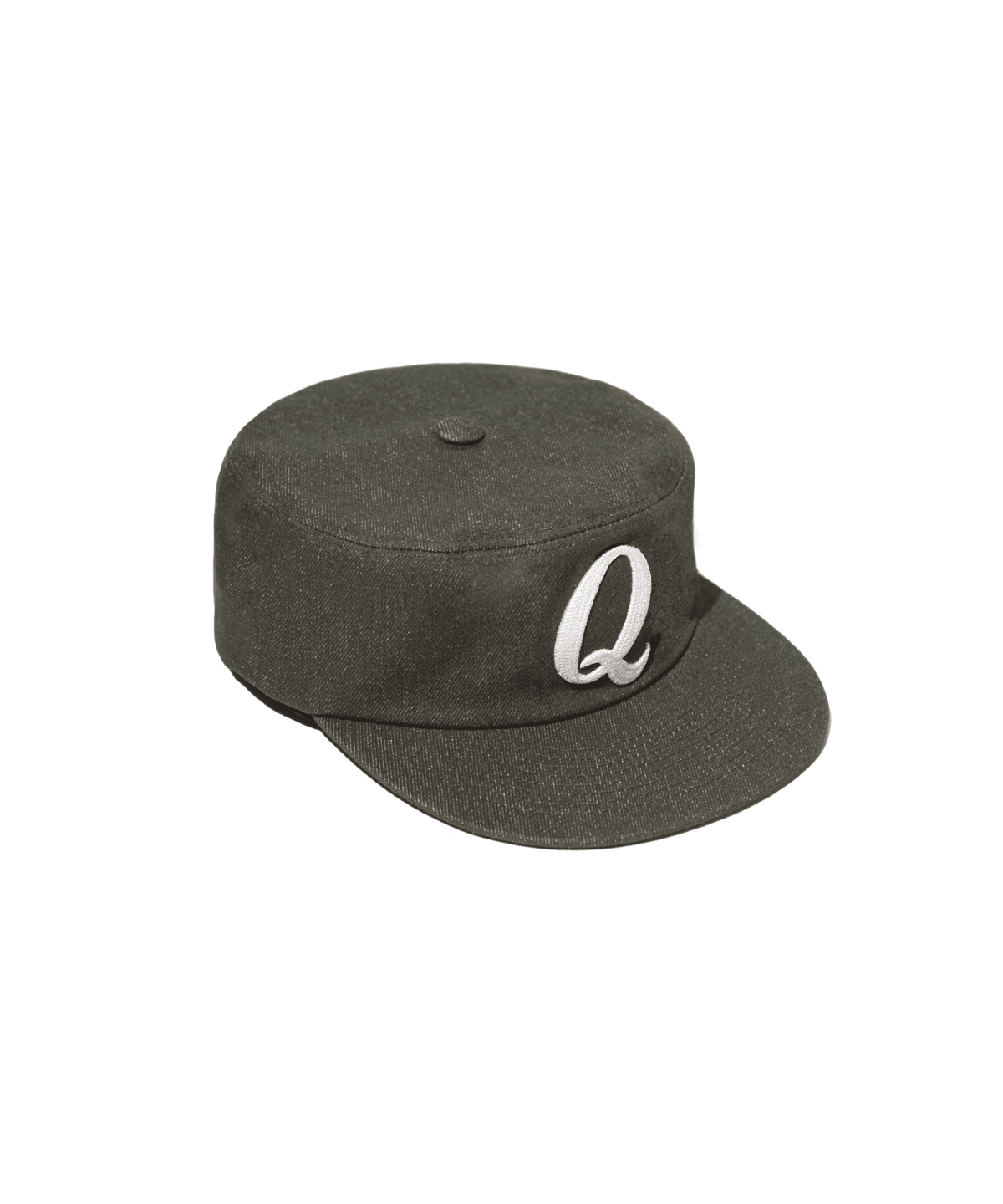 올디컬뉴(OLDEQUANEW) 큐 로고 데님 필박스 올리브