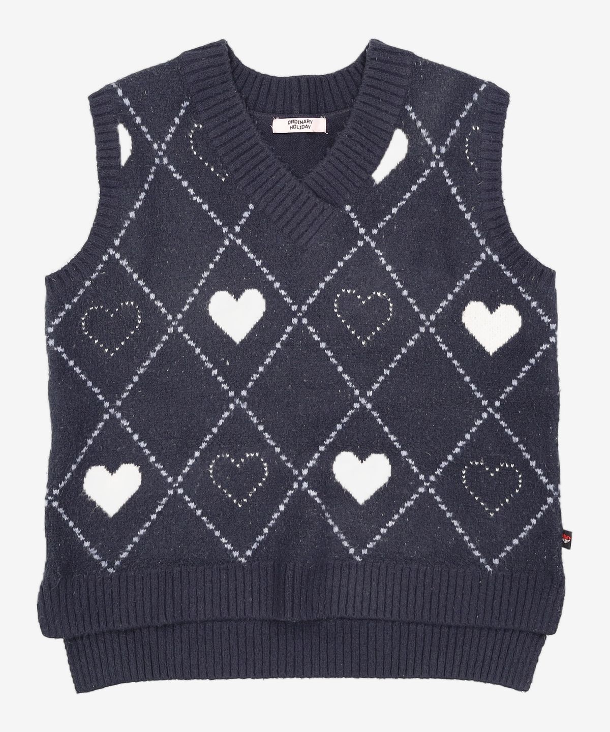 오디너리 홀리데이(ORDINARY HOLIDAY) 아가일하트베스트 ARGYLE HEART VEST FREE