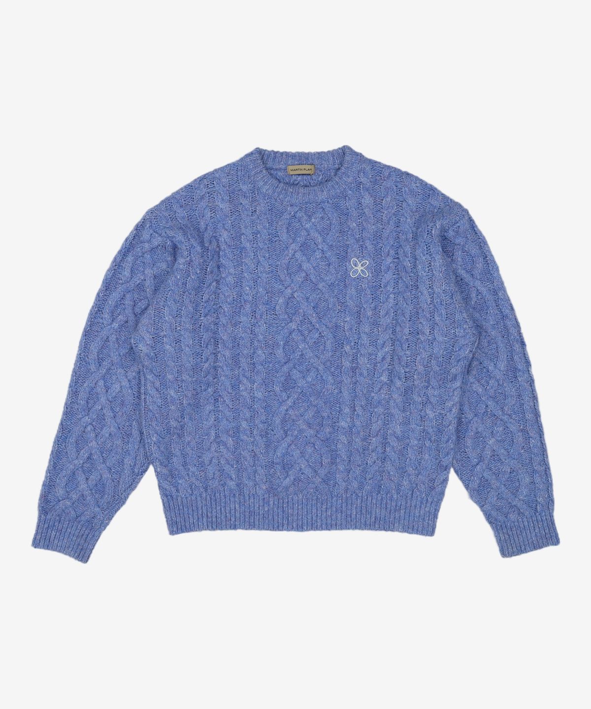 마틴플랜(MARTIN PLAN) Martin Symbol Cable Crewneck Knit - BLUE S