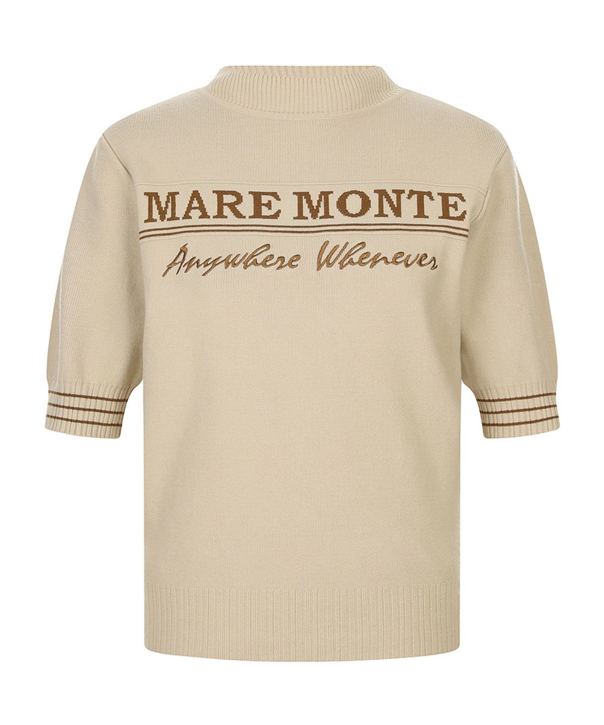 마레몬떼(MAREMONTE) 컬러배색 레터링 반팔니트_M249MKT51M0
