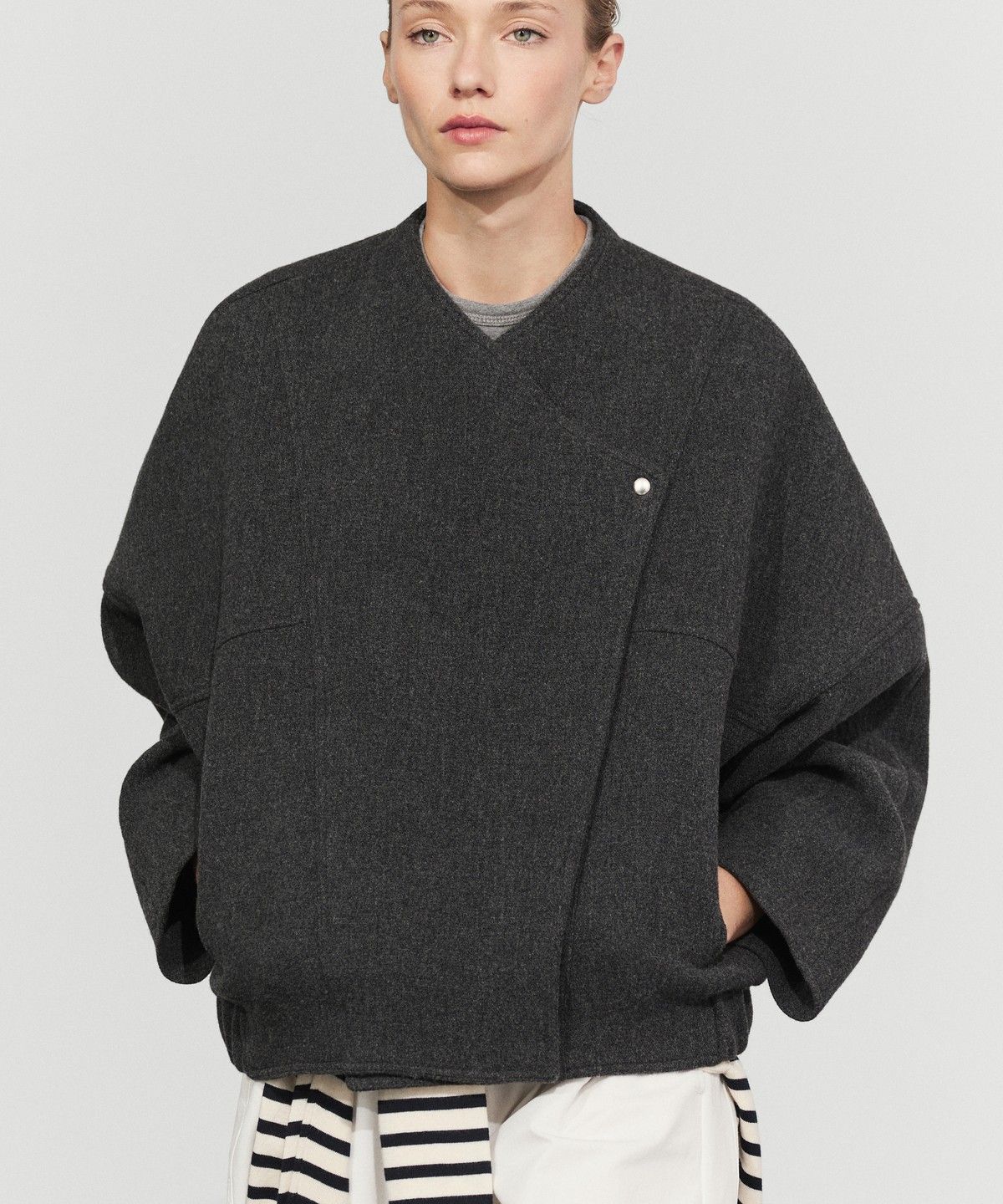 마시모두띠(MASSIMO DUTTI) 울 블렌드 봄버 재킷
