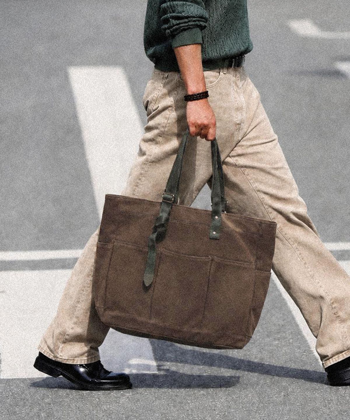 모노노(MONONO) (26 FW) Long & Short 8 Pocket 2 Way Bag ( Waxed Canvas Camel )