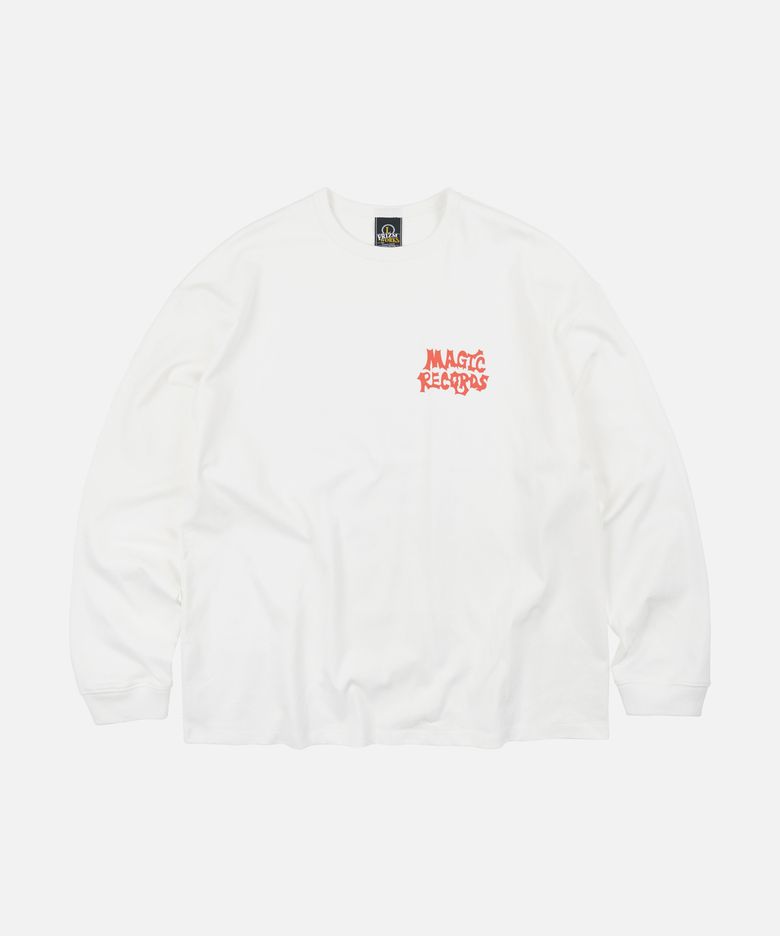 MAGIC RECORDS LS TEE _ WHITE