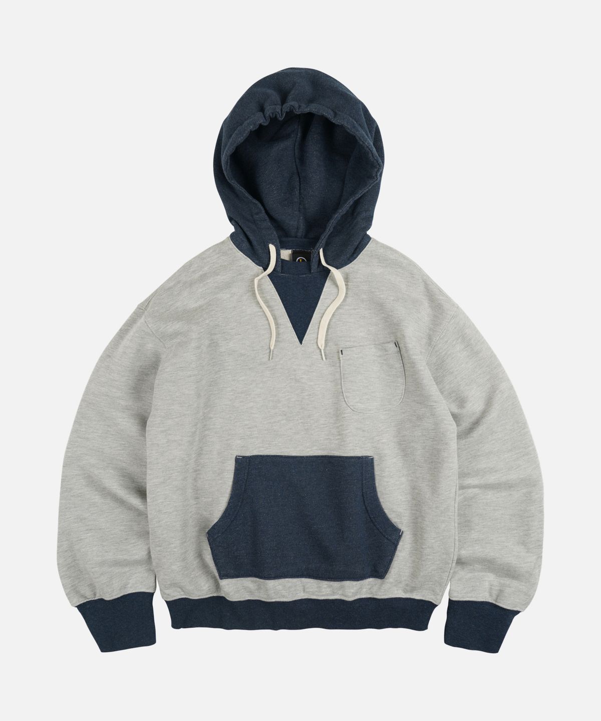 프리즘웍스(FRIZMWORKS) COLOR BLOCK POCKET HOODY _ NAVY