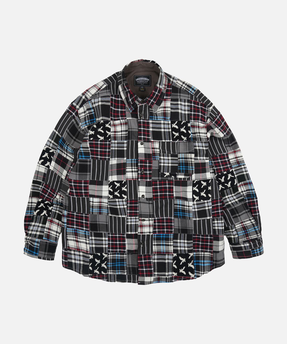 프리즘웍스(FRIZMWORKS) MADRAS PATCHWORK RELAXED SHIRT _ MONO
