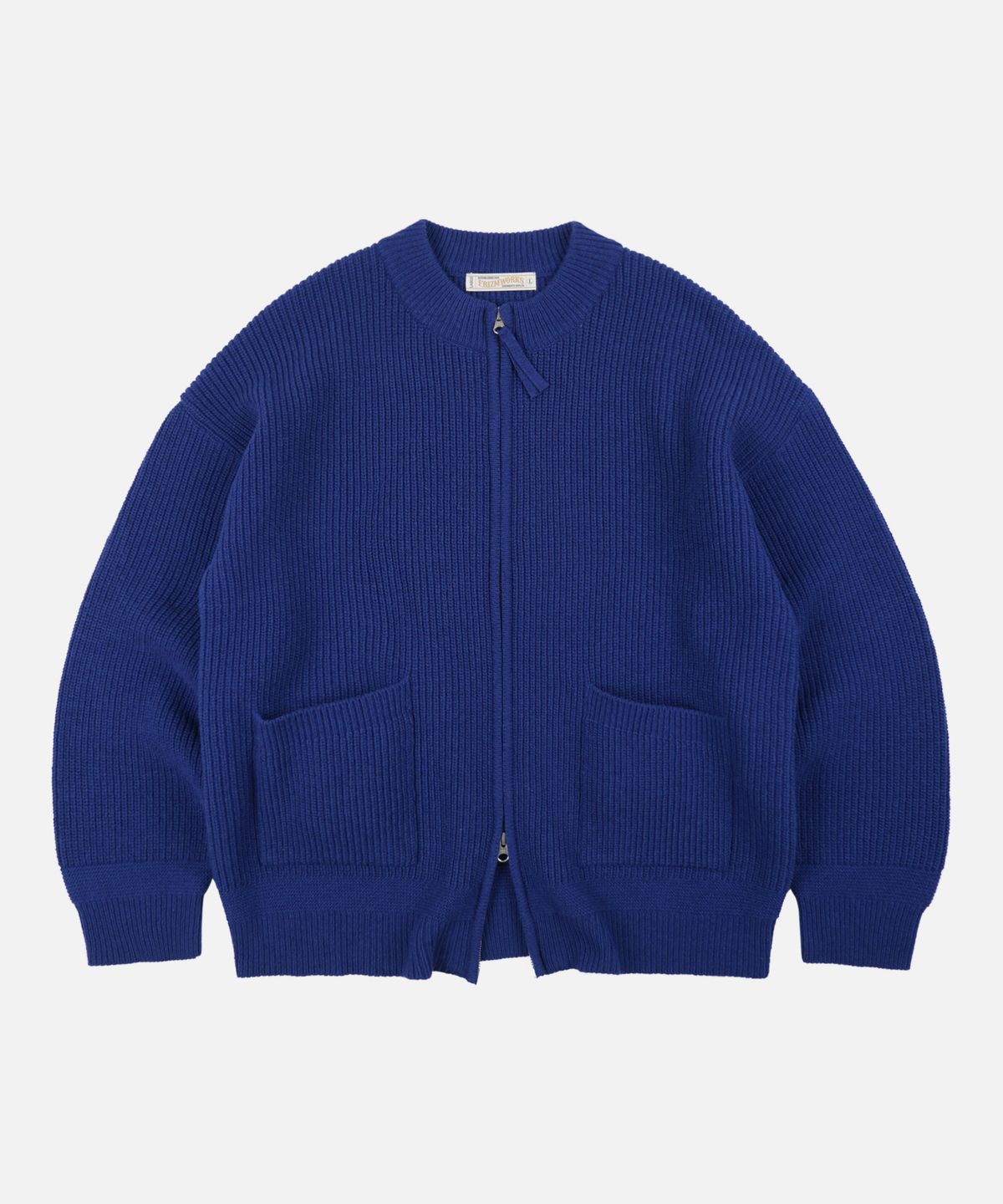 프리즘웍스(FRIZMWORKS) WOOL DECK ZIP UP CARDIGAN _ COBALT BLUE