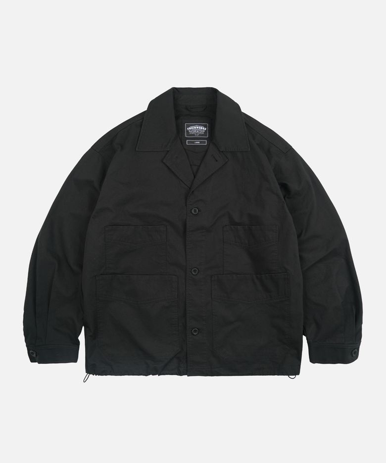 DOUBLE POCKET COVERALL JACKET _ BLACK