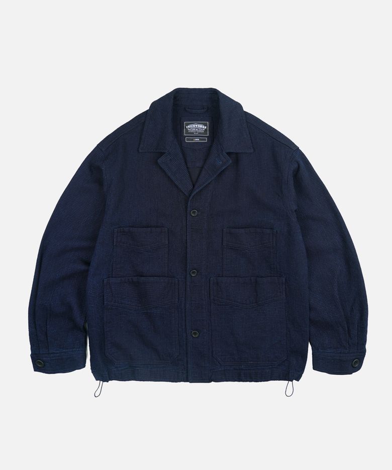 DOUBLE POCKET COVERALL JACKET _ SASHIKO INDIGO
