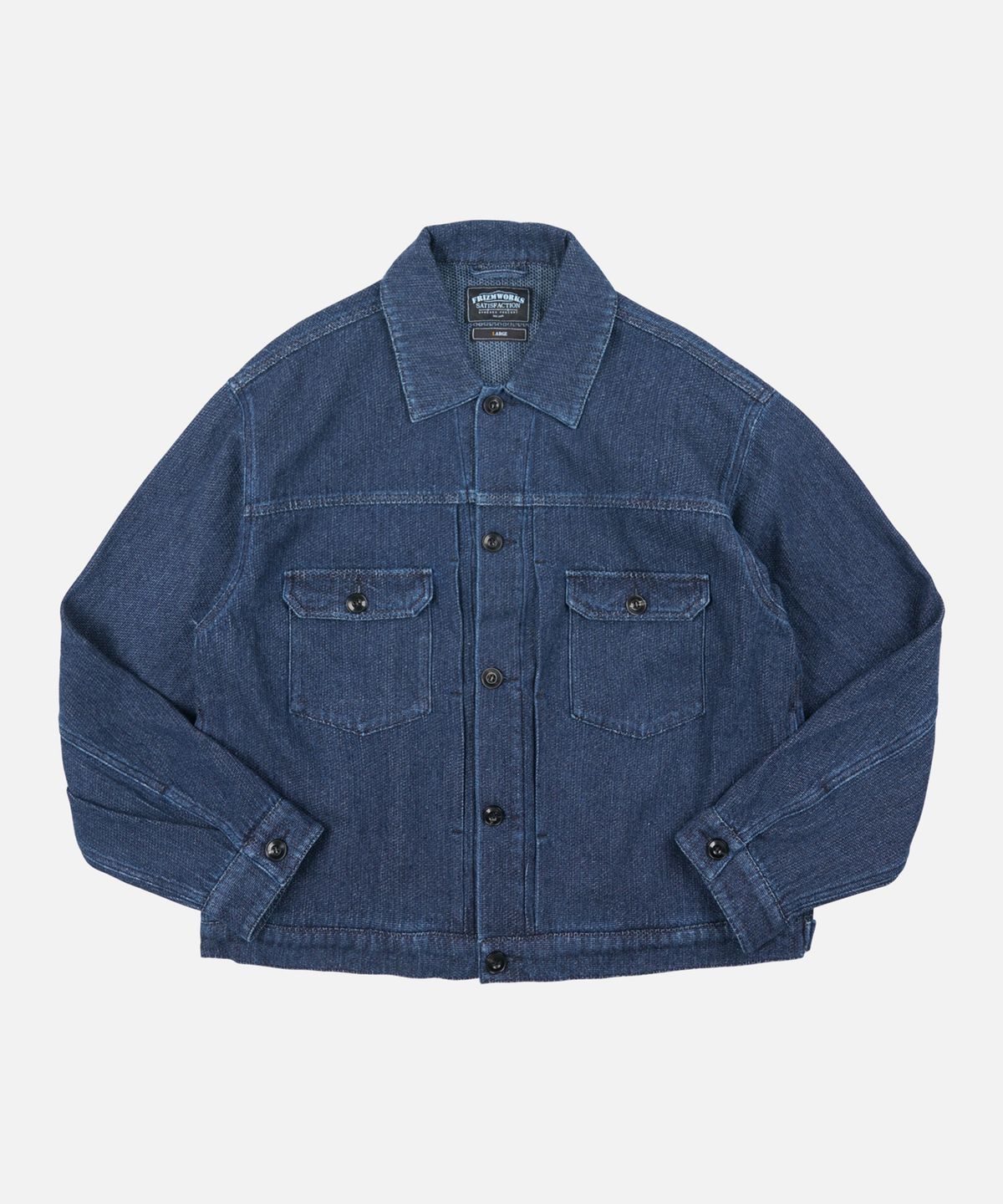 프리즘웍스(FRIZMWORKS) SASHIKO DENIM TRUCKER JACKET _ INDIGO