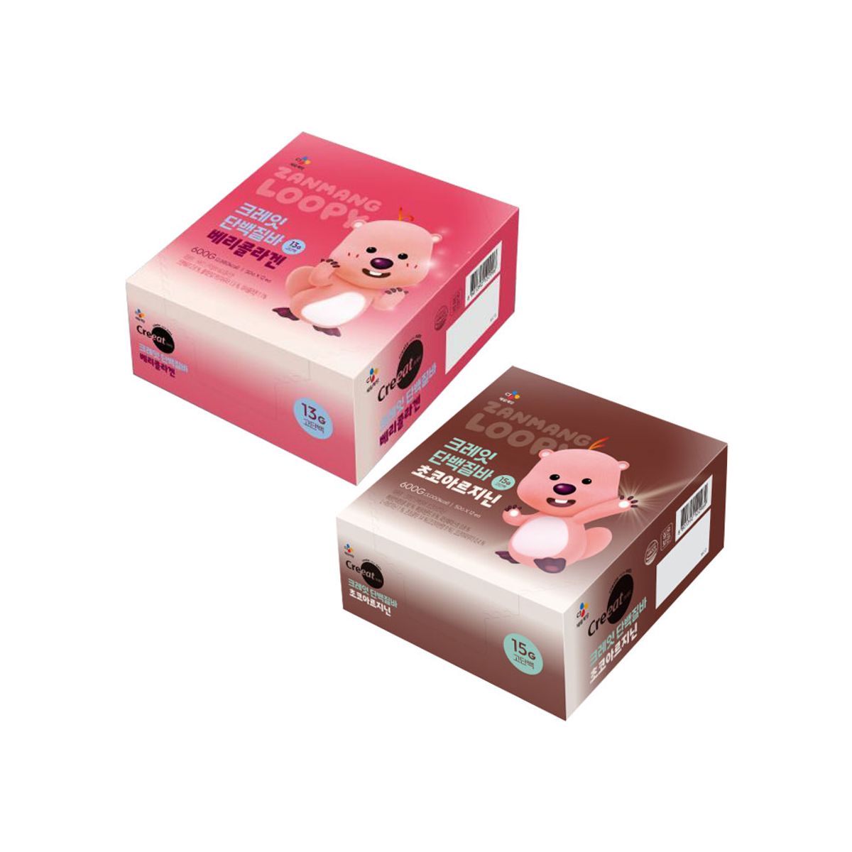 CJ제일제당(CJCHEILJEDANG) 크레잇 단백질바 베리콜라겐 50g 12입 x1개+초코아르지닌 50g 12입 x1개