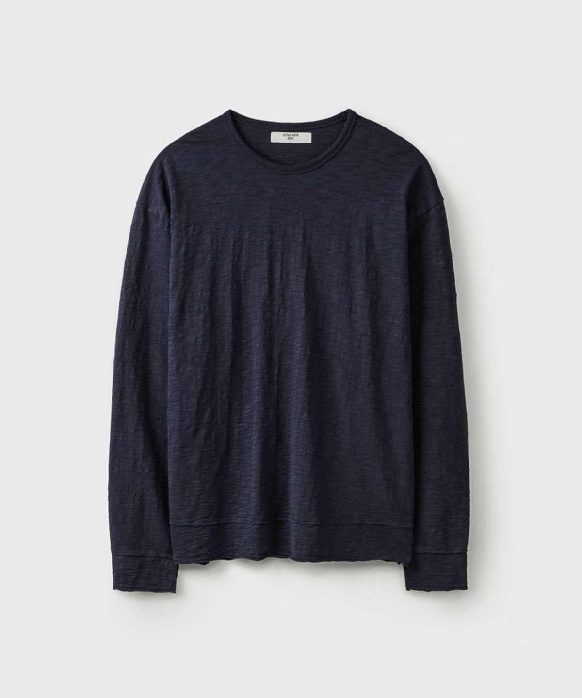 유니온블루(UNION BLUE) SLUB CUT-OFF L/S T-SHIRT [WASHED NAVY]