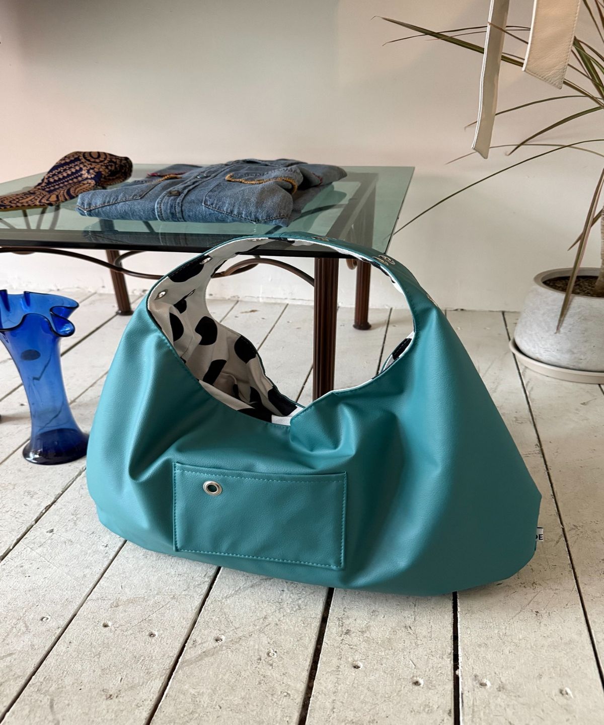 뎁크(DEPC) EYELET LEATHER BAG - TEAL