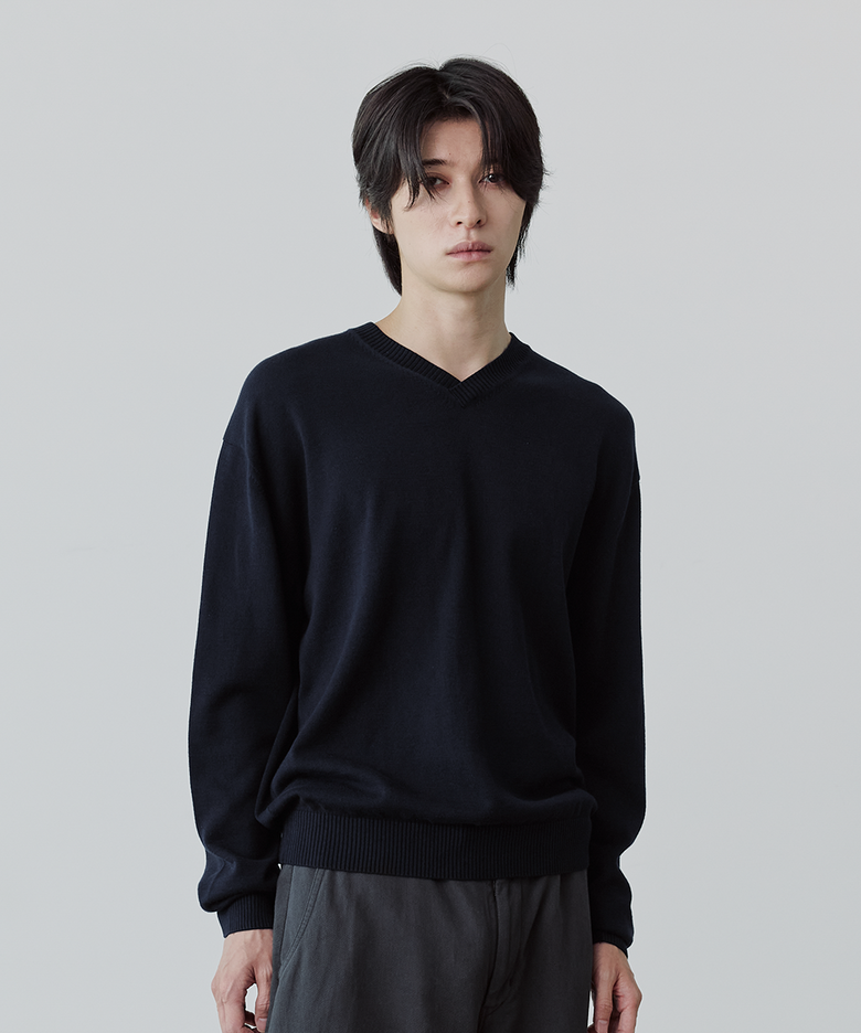 ACCORD V-NECK KNIT [DARK NAVY]