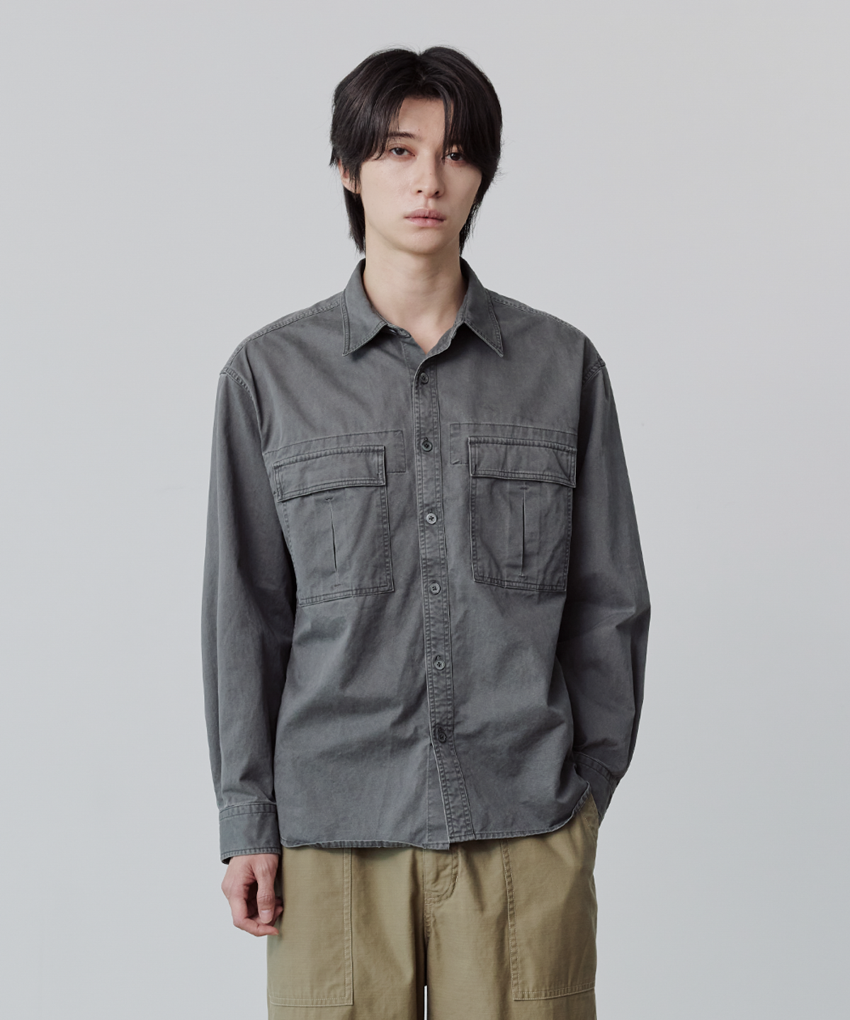 유니온블루(UNION BLUE) BATTLE DRESS 2PK SHIRT [SMOKE GRAY]